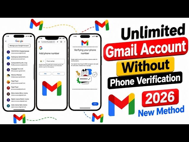 How to Create Unlimited Gmail Accounts Without Phone Verification | New 2026 Method for Unlimited...