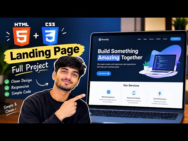 HTML & CSS Landing Page | Complete Website Project for Beginners | village wala coder