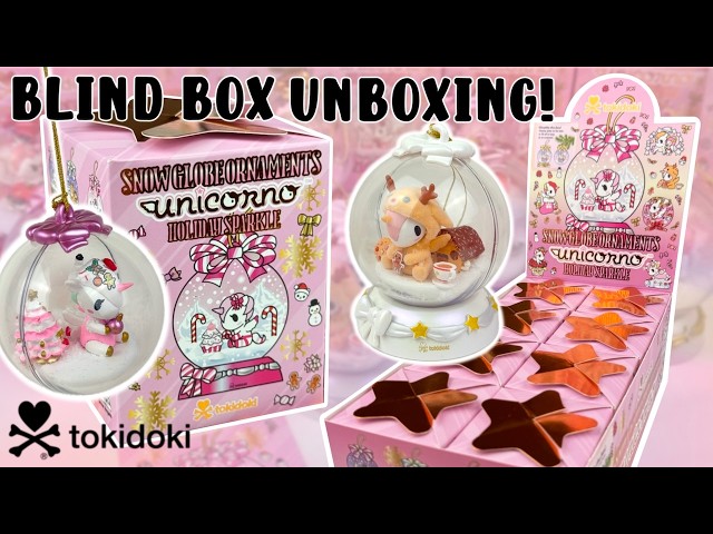 tokidoki SNOW GLOBE ORNAMENTS?! Let's Unbox the NEW Unicorno Holiday Sparkle Blind Boxes!
