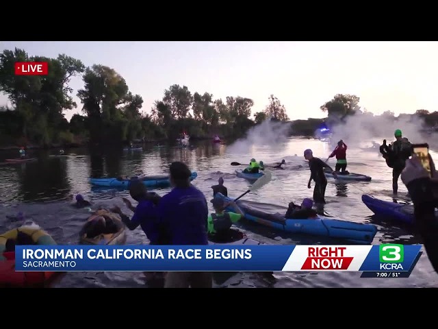 Ironman California race begins on Sacramento River