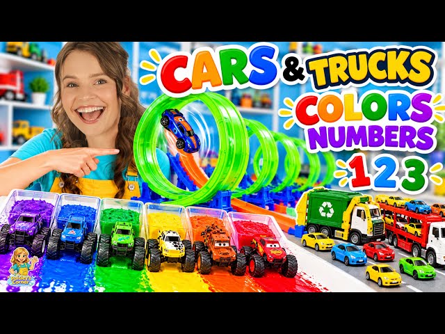 Learn Colors & Numbers with Cars and Trucks with Silly Miss Lily | Counting, Racing & STEM for Kids