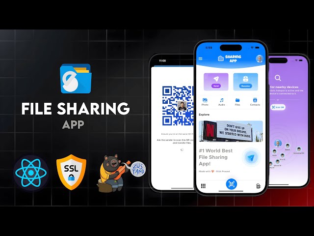 📲 File Sharing App : React Native TCP(TLS) / UDP File Sharing App | React Native Crash Course