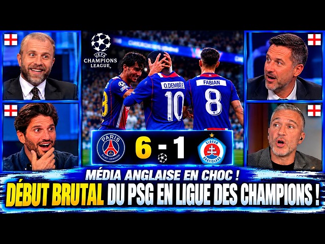 😱 THE ENGLISH MEDIA SURRENDERED AFTER PSG 6-1 SLOVAN BRATISLAVA IN THE CHAMPIONS LEAGUE!