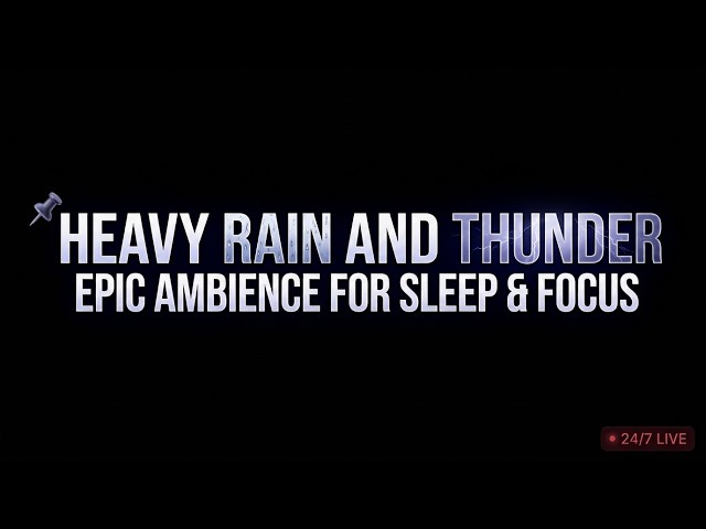 Heavy Rain, Thunder & Howling Wind | Black Screen Sleep Noise |  24/7 Loop