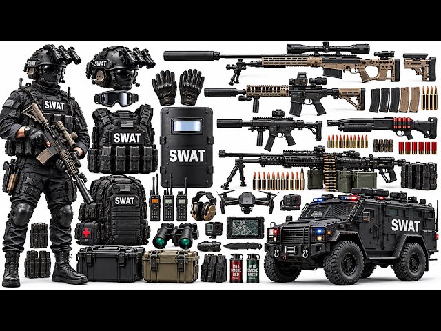 Special police weapon toy set unboxing, Sniper rifle, UZI submachine gun, Colt M1991 pistol, bomb