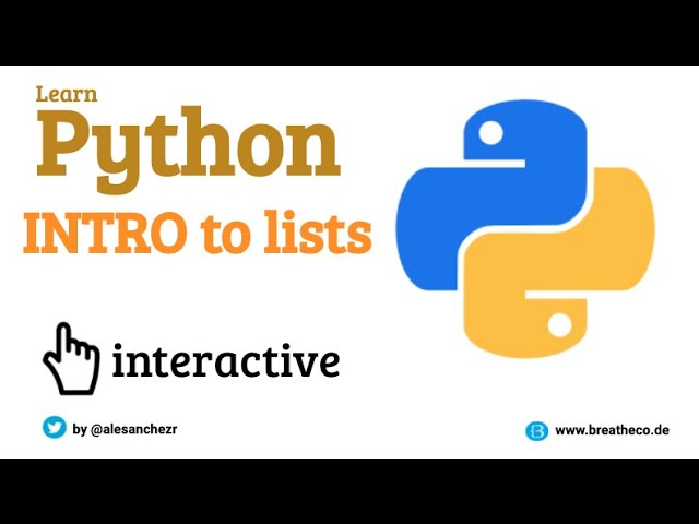 Introduction to Python List Exercises Tutorial Interactive