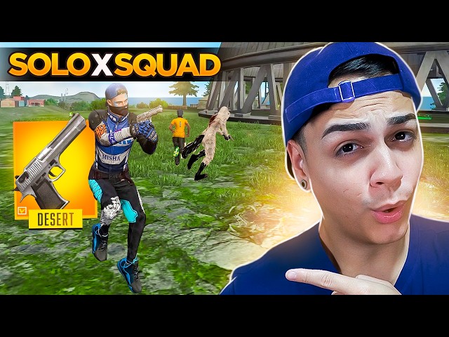 I WENT FOR A SOLO VS SQUAD RUSH WITH THE DESERT EAGLE IN FREE FIRE!!