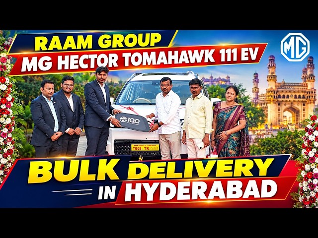 MG Hector Tomahawk EV Mega Delivery in Hyderabad | 111 Cars Handover Event & SUV Features