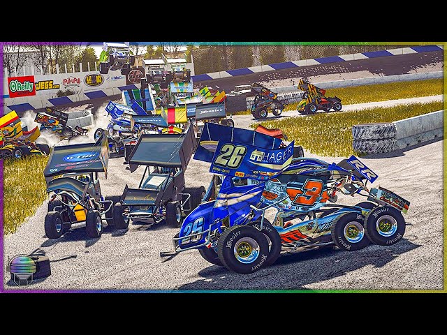 Stockton Sprint Car FLYING Figure 8 CHAOS! [+Pinball/Low Gravity Mods] | Wreckfest