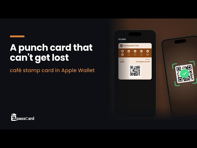 Coffee shop loyalty program: a punch card in Apple Wallet, no app