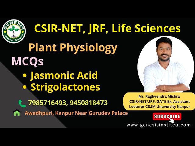 MCQs | Jasmonic Acid | Strigolactones | #genesis_institute#csir#csirnet#lifescience