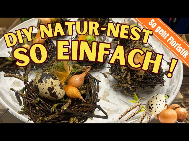 Craft adorable Easter nests from birch twigs! Easy DIY decorations for spring and your Easter tab...