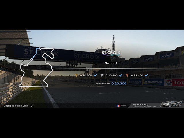 GT7 - Sector 1 - Circuit de Sainte-Croix - Layout C - Circuit Experience - Bugatti VGT GR1 - 🏆