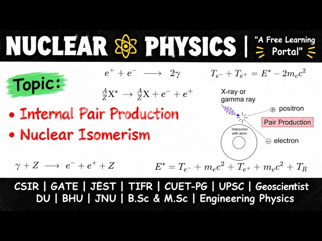 Lecture 37 : Internal Pair Production | Nuclear Isomerism 