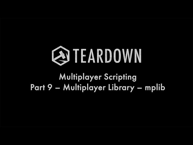 Multiplayer Scripting Part 9 - Multiplayer Library - mplib