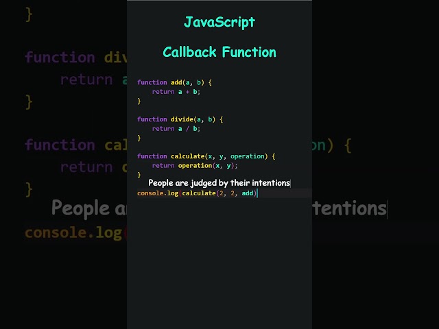 JavaScript Callback Function