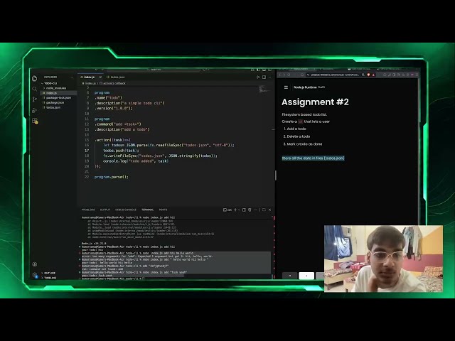 Day 2/100 Days of Code | Built a Todo CLI with Node.js 🚀