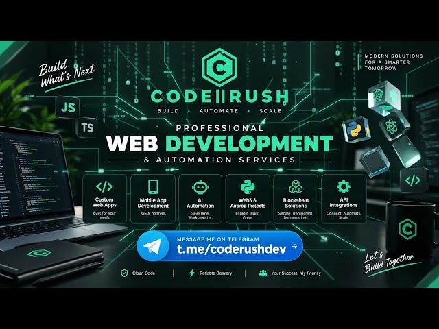 Need a Developer? Web3, Airdrop Projects, AI Automation & Web Development