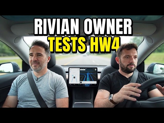 Rivian Owner Tries Tesla Full Self-Driving Hardware 4 for the FIRST Time!