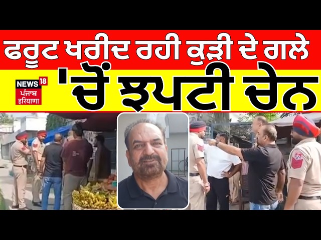 Hoshiarpur Snatching News | ਫਰੂਟ ਖਰੀਦ ਰਹੀ ਕੁੜੀ ਦੇ ਗਲੇ 'ਚੋਂ ਝਪਟੀ ਚੇਨ | N18V