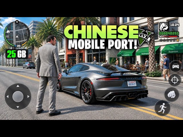 🤯 BEST GTA 5 Android Mobile Port Only 25GB! XHYN V Port Works on All Devices With 60+ FPS Gameplay