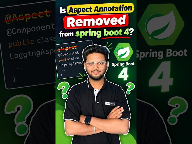 No Aspect Annotation In Spring Boot 4?😳 #coding #java #springboot