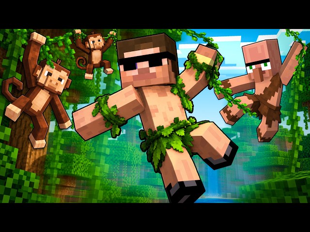 Surviving in Jungle as Tarzan in Minecraft..