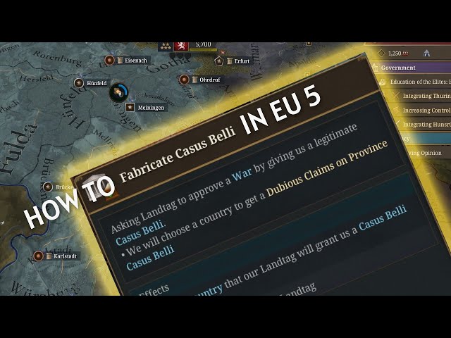 Europa Universalis 5 - How to create a Casus Belli through Parliament