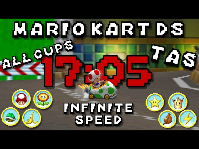 (TAS) Mario Kart DS - Infinite Speed | All Cups in 17:05