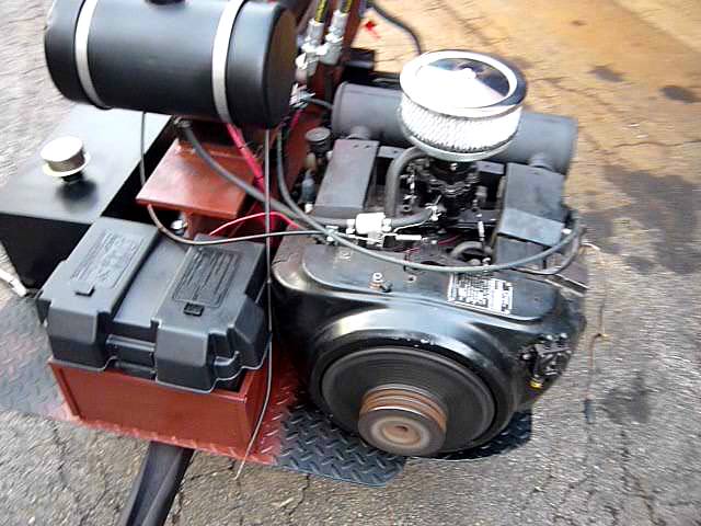 Homemade Hydraulic Log Splitter, 25Hp, 28 gpm,  40 ton  power unit, 8 second cycle