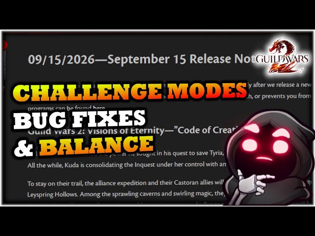 Challenge Modes, Bug Fixes, & Balancing Update - Sept 29th Guild Wars 2 News