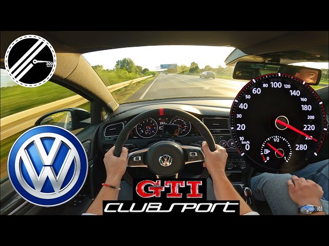 VW Golf 7 GTI CLUBSPORT | 265 PS | Top Speed Drive German Autobahn No Speed Limit POV