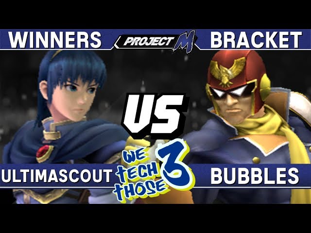 Project M - UltimaScout (Marth) vs Bubbles (Captain Falcon) - We Tech Those 3 Winners