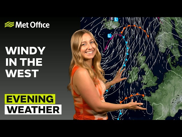 26/09/2026 - Heavier downpours moving eastwards - Evening Weather Forecast UK - Met Office Weather