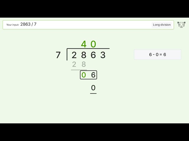 Long Division Problem 2863/7: Step-by-Step Video Solution
