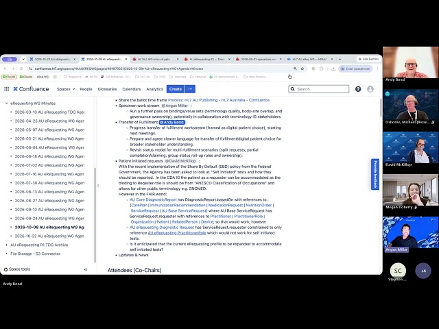 HL7 AU eRequesting WG Meeting 22 October 2026