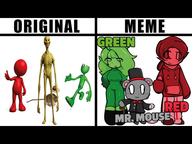Red and Green and Mr Mouse Original vs Meme