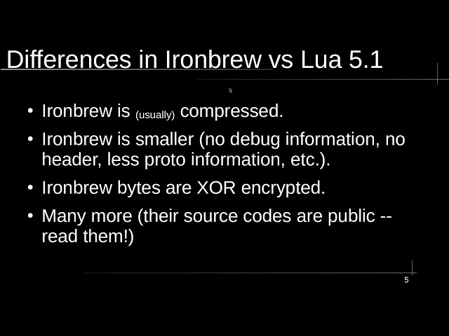 Lua Deobfuscation Episode 4 - Ironbrew