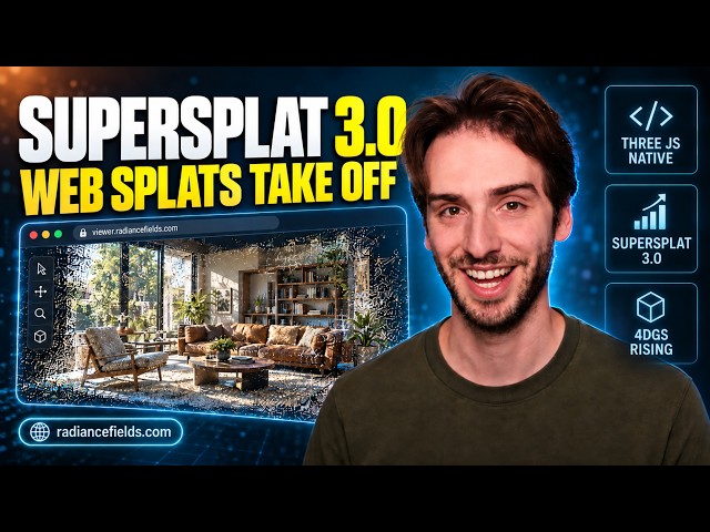 Gaussian Splatting This Week: SuperSplat 3.0, three.js Goes Native, 4DGS at Home