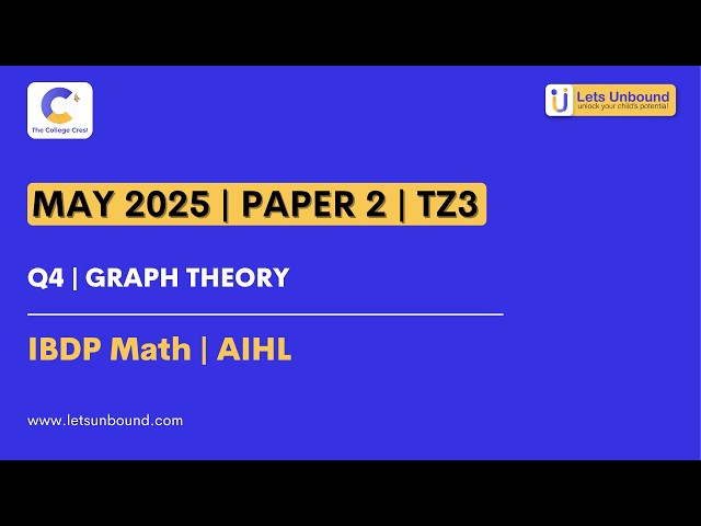 IBDP Math | AIHL | May 2025 - TZ3 - Paper 2 | Q4 | Graph Theory