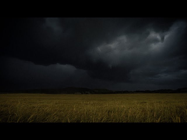 Fall Thunderstorm over the Hometown Field | Cold Wind & Distant Thunders | 3 HOURS