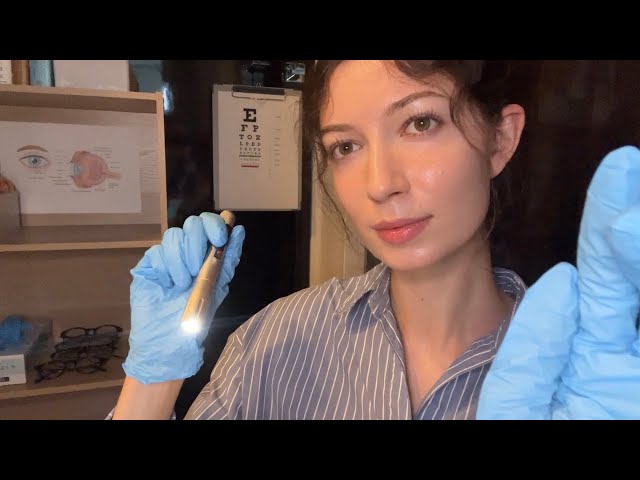 ASMR Detailed Eye Exam | vision tests & light triggers for sleep