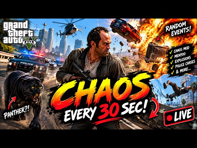 🌀 GTA 5 BUT CHAOS MOD CONTROLS EVERYTHING 💀 | LIVE