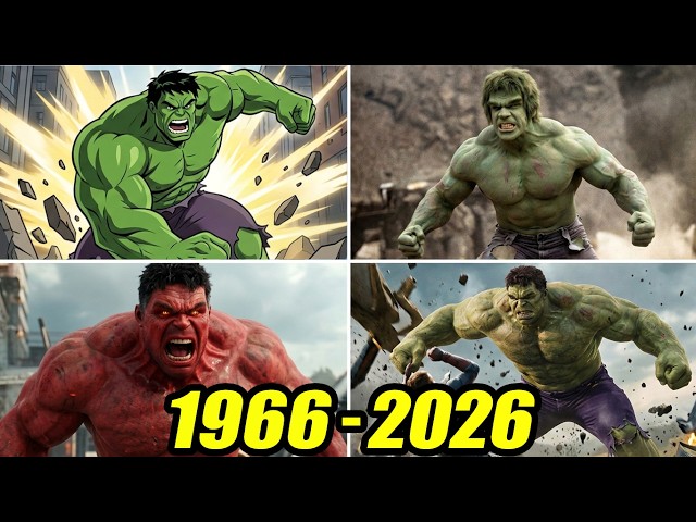 Evolution of HULK fighting | 1966-2026 | Movies, TV,  series, animated, live-action...