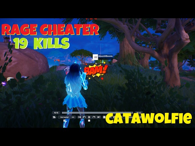 Fortnite - catawolfie RAGE CHEATER 19 KILLS [ ZERO BUILD ]
