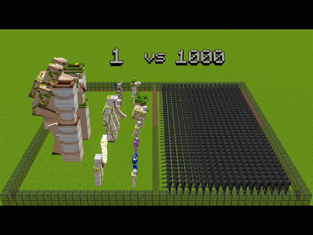 ALL IRON GOLEMS vs 1000 Wither Skeleton in Minecraft