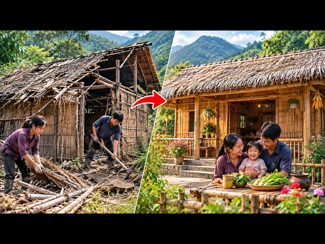 A poor couple revived a dilapidated house, turning it into a home for their family.