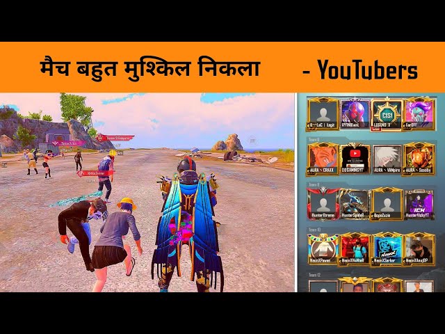 😤 50+ Player in Last circle of YouTubers Battle in Custom match - 2nd Match of Youtubers - GameXpro