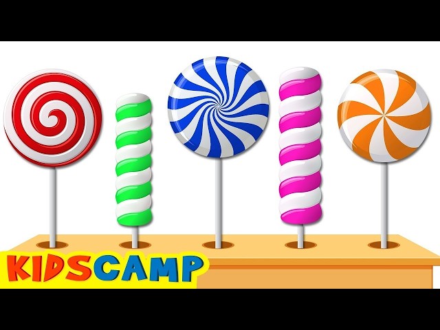 🌈 Learn Colors With Lollipops Candies Popping 🍭  | Toddler Learning Video By KidsCamp