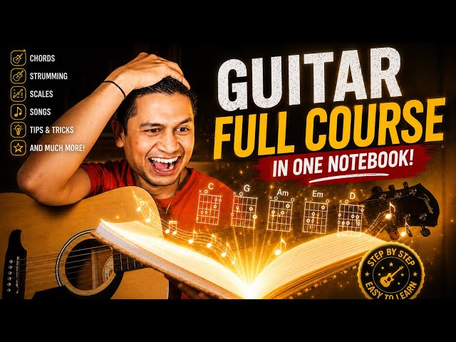 Guitar Full Course in One Notebook 📒 | Complete Guitar Guide for Beginners | Full Course Notebook